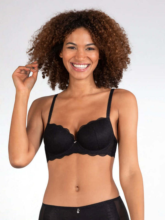 X Naturana Padded Underwire Lace Bra Black 7112 – Underwire Bra Boutique