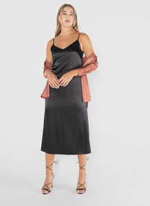 C'est Moi Long Satin Slip Dress #CED6105